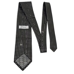 VERSACE Silk Medusa Pattern Mens Necktie Black Gold Made in‎ Italy Luxury Tie